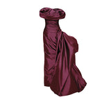 Load image into Gallery viewer, DRAPED TAFFETA WITH SIDE TAIL GOWN
