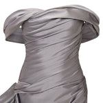 Load image into Gallery viewer, DRAPED TAFFETA WITH SIDE TAIL GOWN
