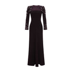 Load image into Gallery viewer, LONG -SLEEVE CREPE GOWN WITH EMBODIED SHOULDER AND SLEEVE

