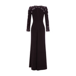 Load image into Gallery viewer, LONG -SLEEVE CREPE GOWN WITH EMBODIED SHOULDER AND SLEEVE
