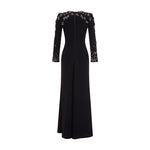 Load image into Gallery viewer, LONG -SLEEVE CREPE GOWN WITH EMBODIED SHOULDER AND SLEEVE
