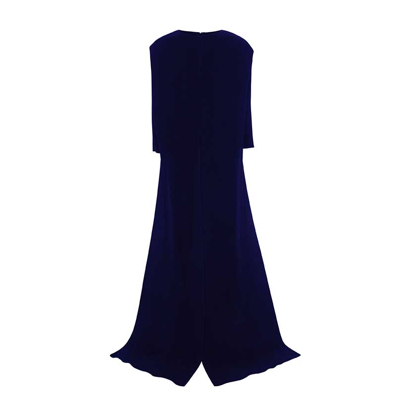 EMBODIED LONG-SLEEVE GOWN WITH CAPE