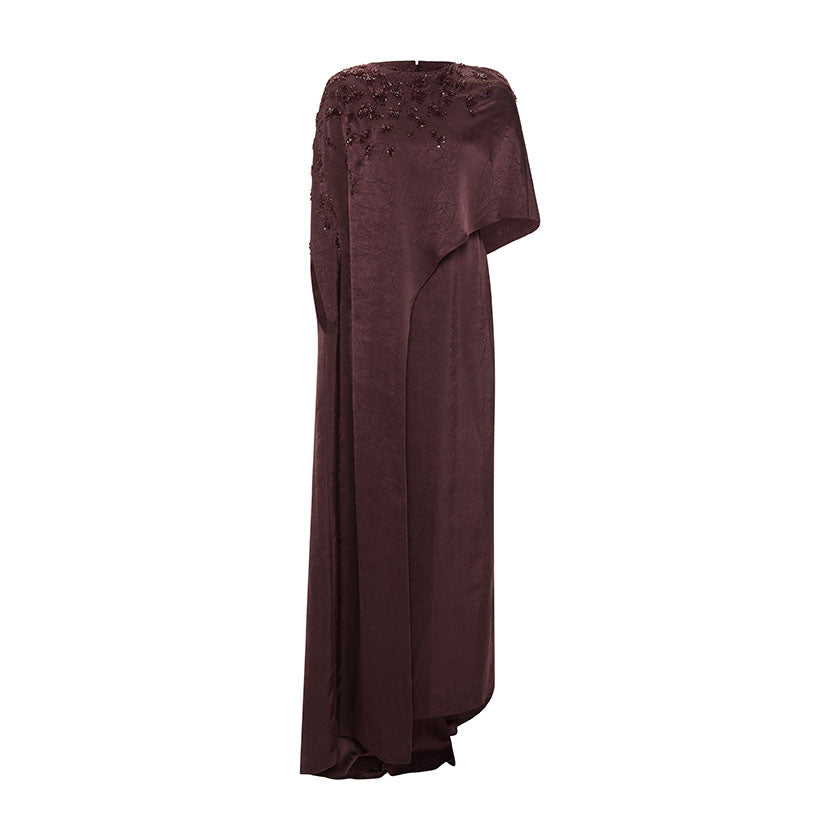 EMBODIED LONG FRONT CAPE GOWN