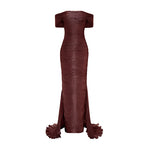 Load image into Gallery viewer, HAND PLEATED SILK WITH TAIL GOWN
