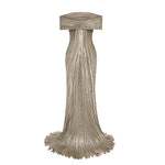 Load image into Gallery viewer, HAND PLEATED SILK WITH TAIL GOWN
