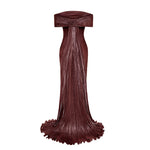 Load image into Gallery viewer, HAND PLEATED SILK WITH TAIL GOWN
