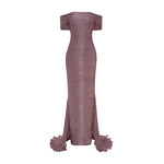Load image into Gallery viewer, HAND PLEATED SILK WITH TAIL GOWN
