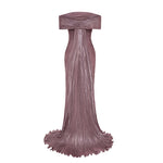 Load image into Gallery viewer, HAND PLEATED SILK WITH TAIL GOWN

