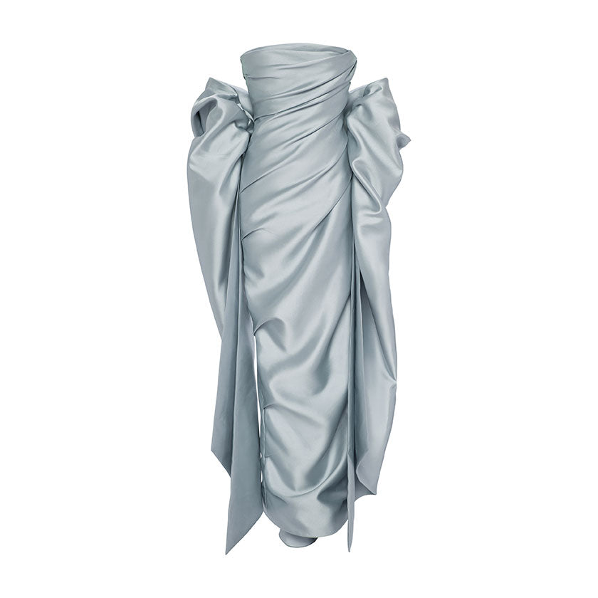 DRAPED MIKADO GOWN