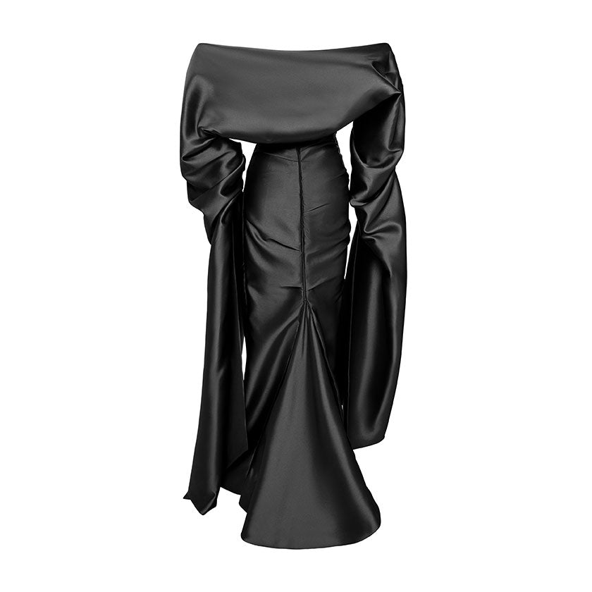 DRAPED MIKADO GOWN