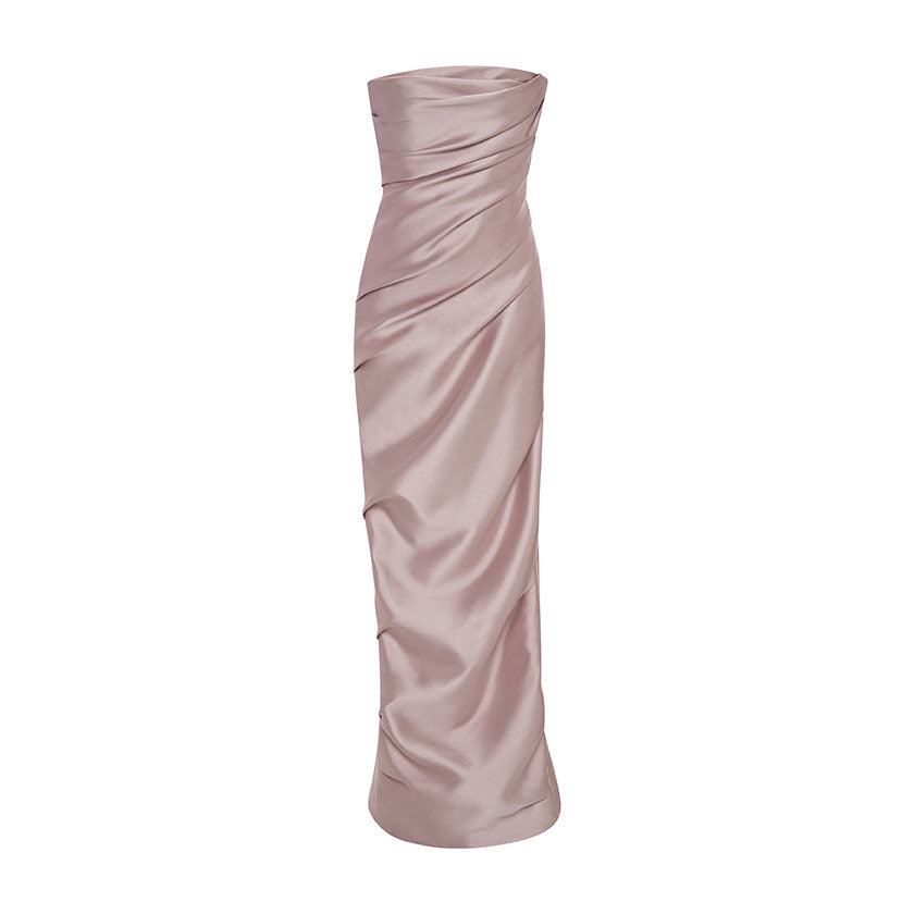 DRAPED Mikado GOWN Pink / 40 / Mikado DRAPED Mikado GOWN Pink / 40 / Mikado