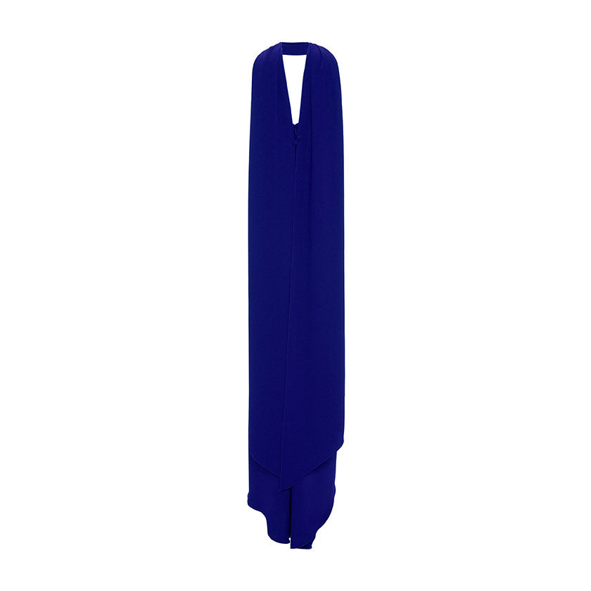 HAND-MANIPULATED CREPE GOWN WITH CAPE