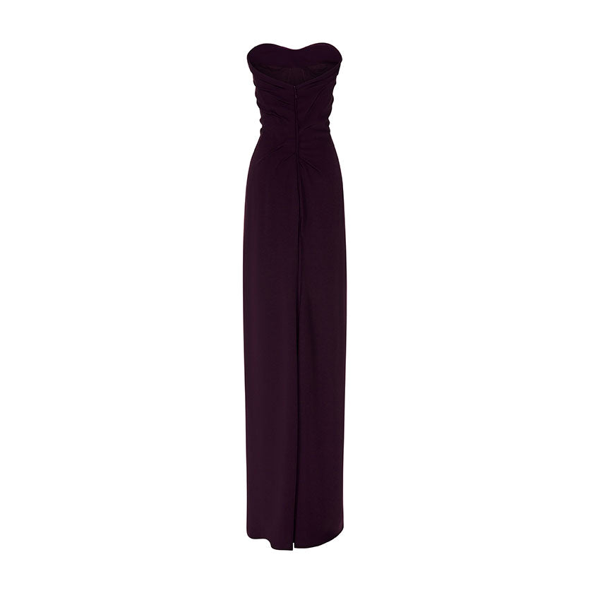 HAND-MANIPULATED CREPE GOWN WITH CAPE