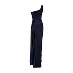 Load image into Gallery viewer, ONE STRIPED SLEEVE SILKY SATIN GOWN
