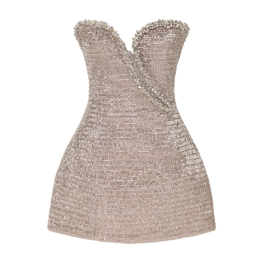 FRONT CUT SHORT STONE DRESS