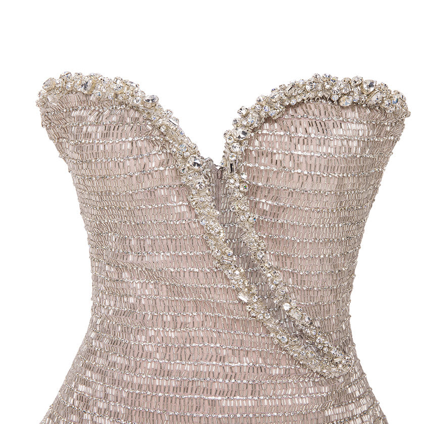 FRONT CUT SHORT STONE DRESS