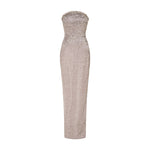 Load image into Gallery viewer, STRAPLESS CRYSTAL STONE STRAIGHT GOWN
