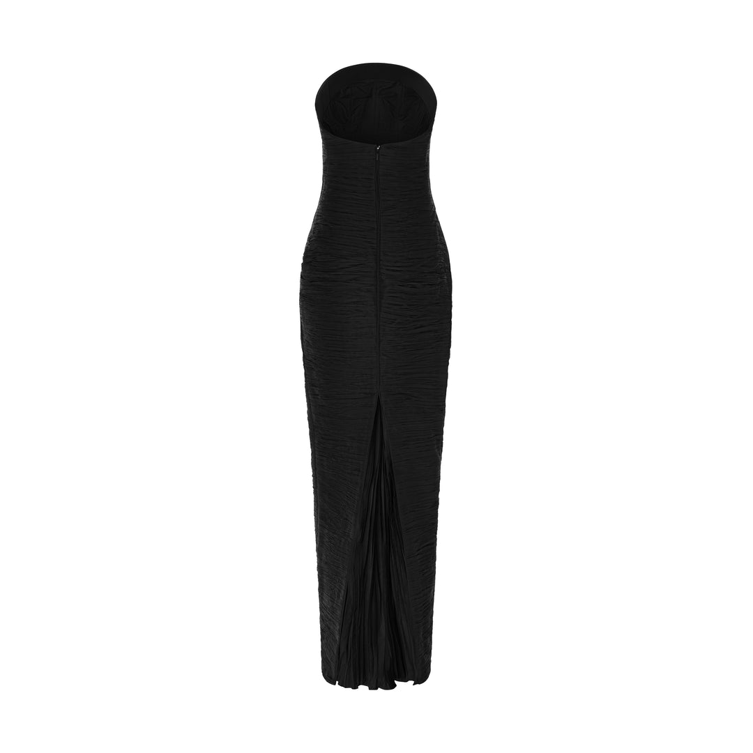 mare mare strapless pleated hourglass maxi dress Mare Mare Strapless Pleated Hourglass Maxi Dress