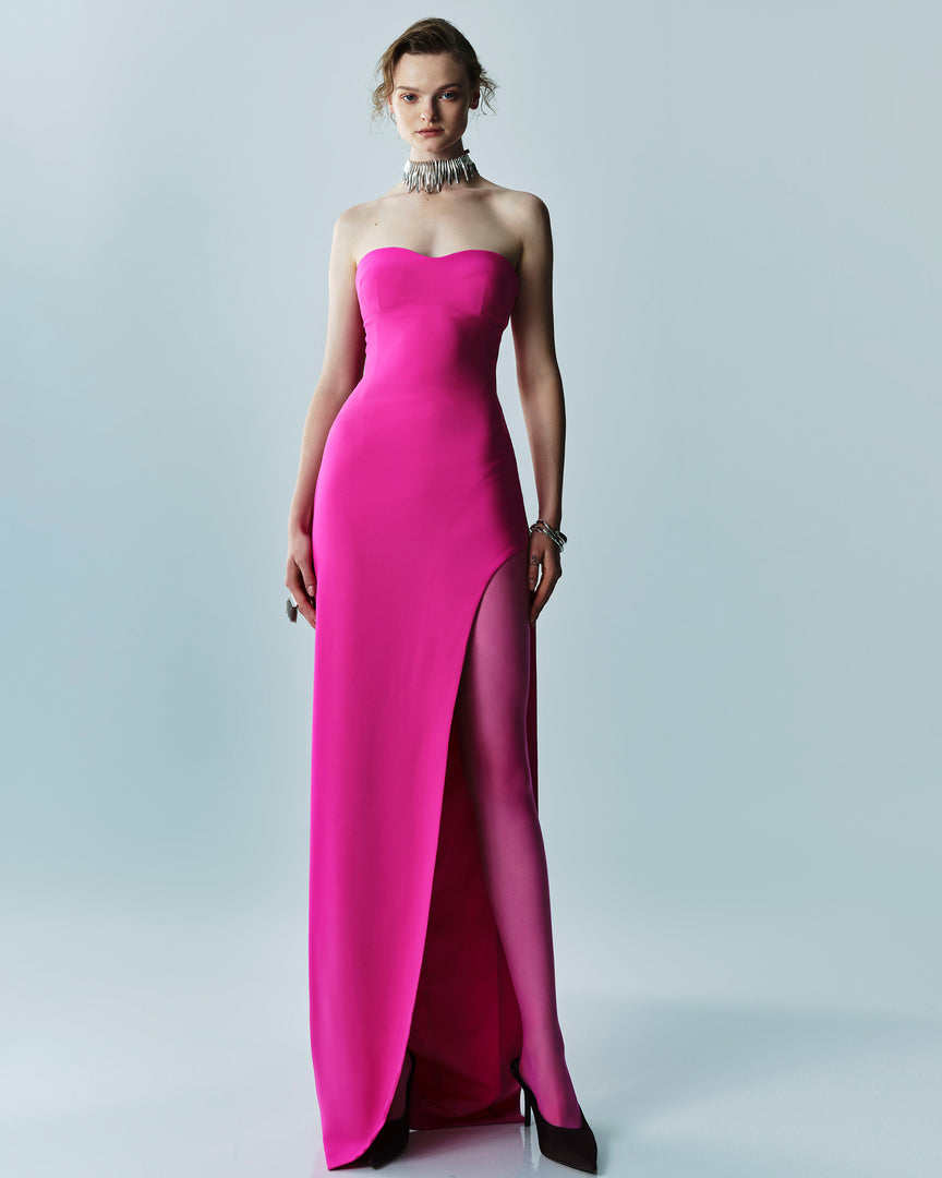 Corseted Crepe Gown