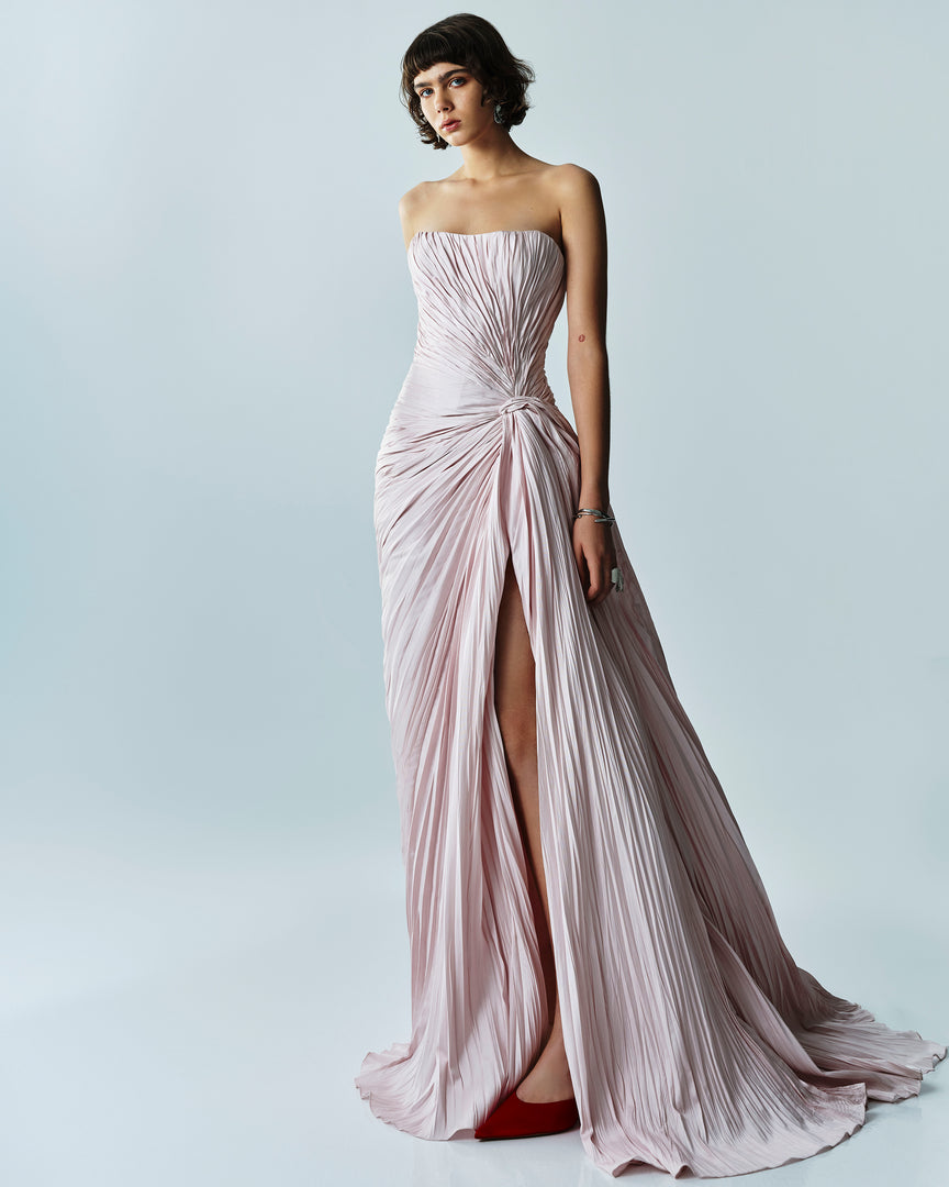 Hand Pleated Slip Silk Gown Hand Pleated Slip Silk Gown