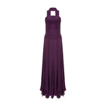 Load image into Gallery viewer, Strapless Pleated Chiffon Georgette Dress With Cape