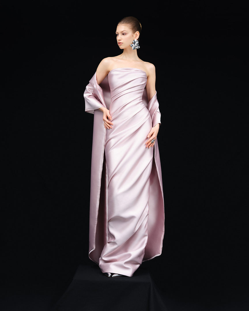 DRAPED MIKADO GOWN