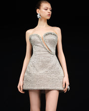 FRONT CUT SHORT STONE DRESS