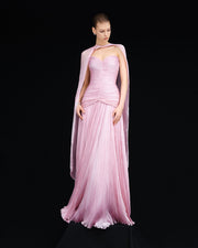 RUCHED SILKY CHIFFON GOWN