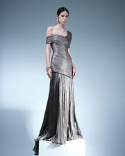 PLEATED OFF-SHOULDER WITH FISH TAIL