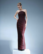 Load image into Gallery viewer, STRAPLESS PLEATED STRAIGHT GOWN
