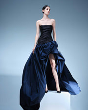 MIKADO AND TAFFETA SKIRT GOWN
