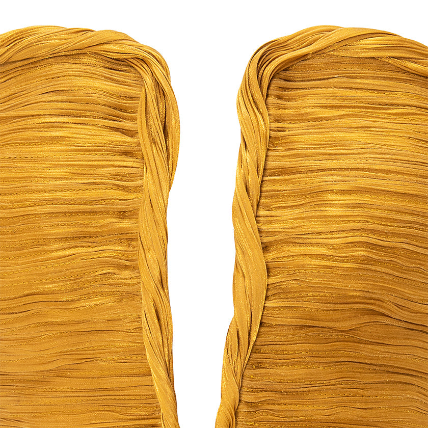 Strapless Pleated Silk Dress And Detachable Cape