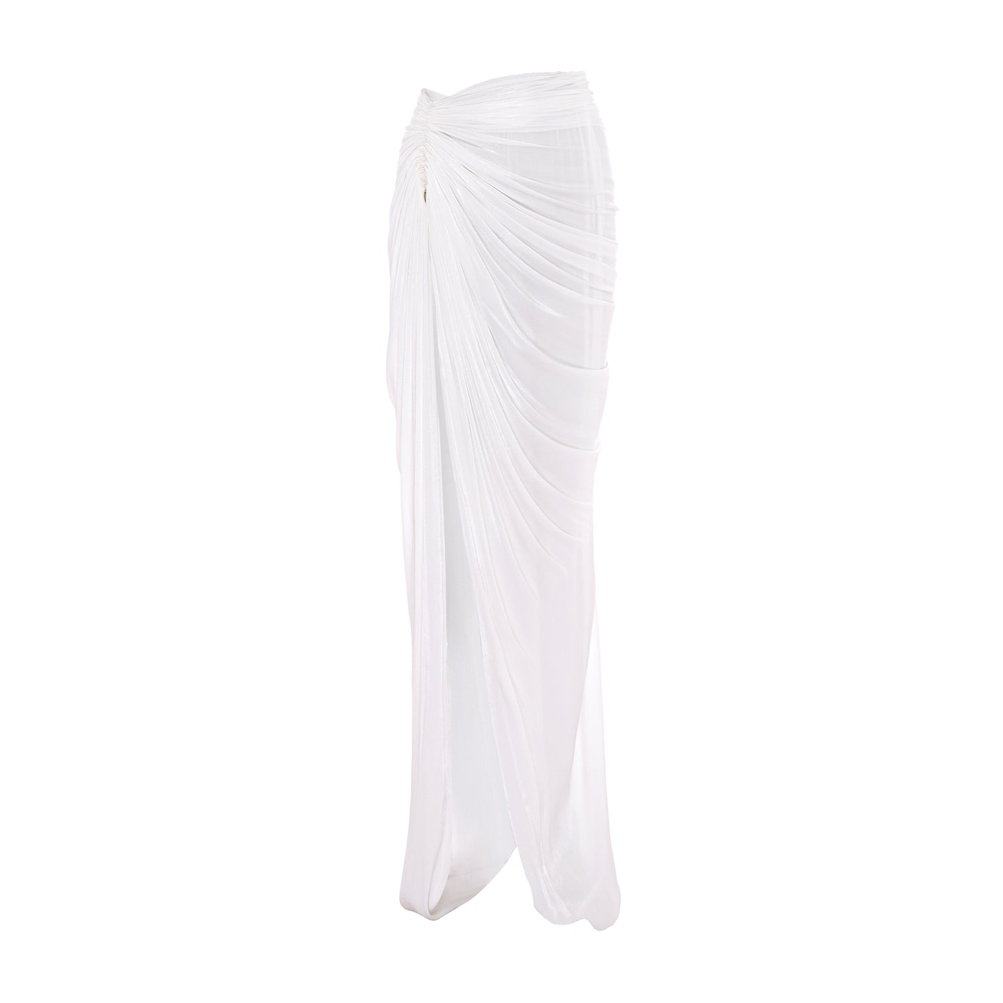 Draped Satin - like Skirt