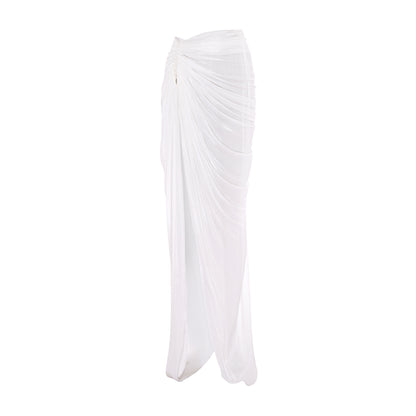 Draped Satin - like Skirt