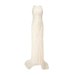 Load image into Gallery viewer, High Neck Pleated Satin Dress