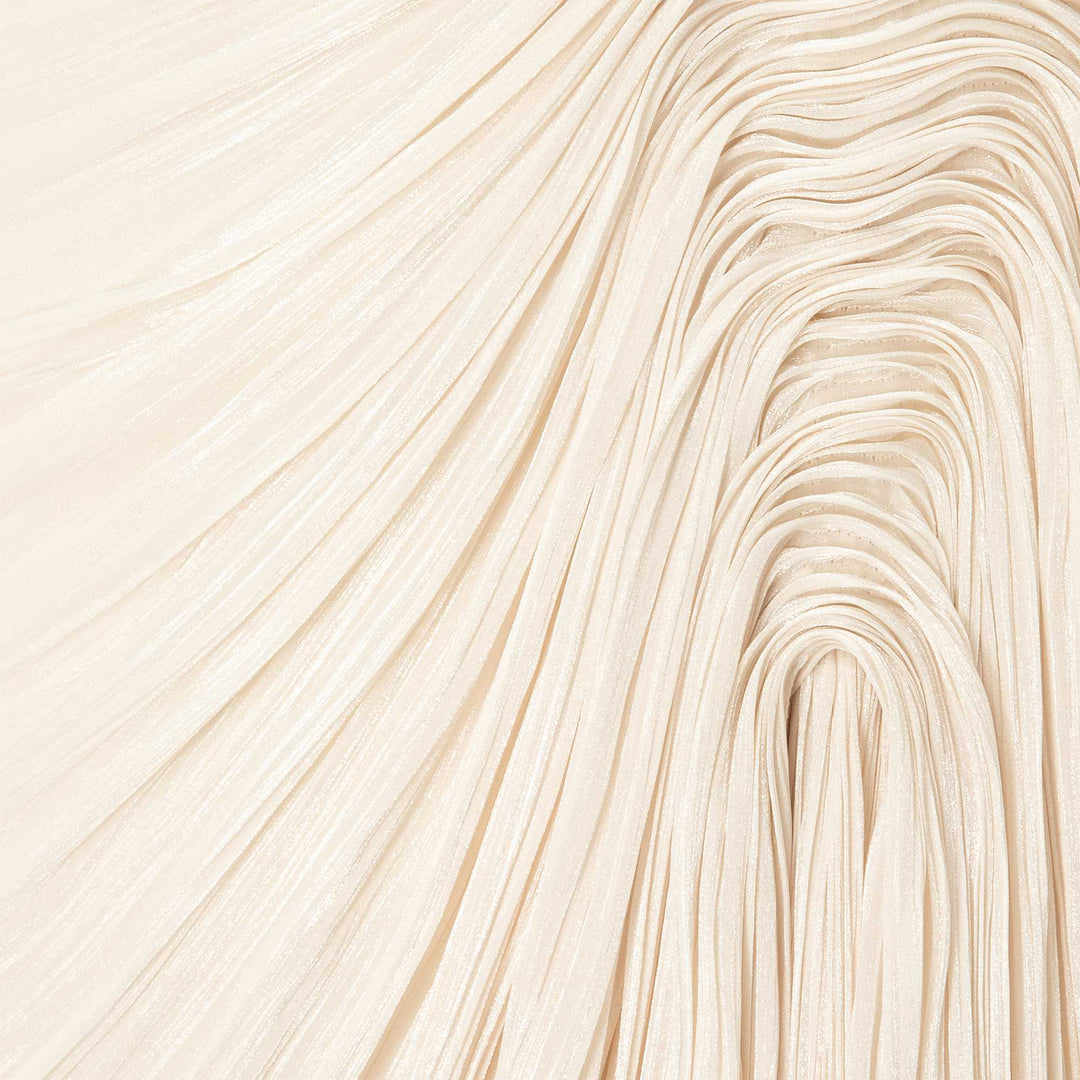 High Neck Pleated Satin Dress