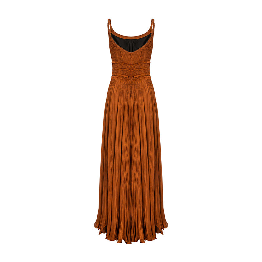 Pleated Chiffon Silk Dress