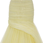 Load image into Gallery viewer, STRALESS FISH CUT TULLE DRAPED DRESS WITH EMBROIDERED SEQUIN
