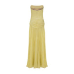 Load image into Gallery viewer, STRAPLESS PLEATED CHIFFON GEORGETE DRESS WITH PLEATED CAPE
