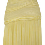 Load image into Gallery viewer, STRAPLESS PLEATED CHIFFON GEORGETE DRESS WITH PLEATED CAPE
