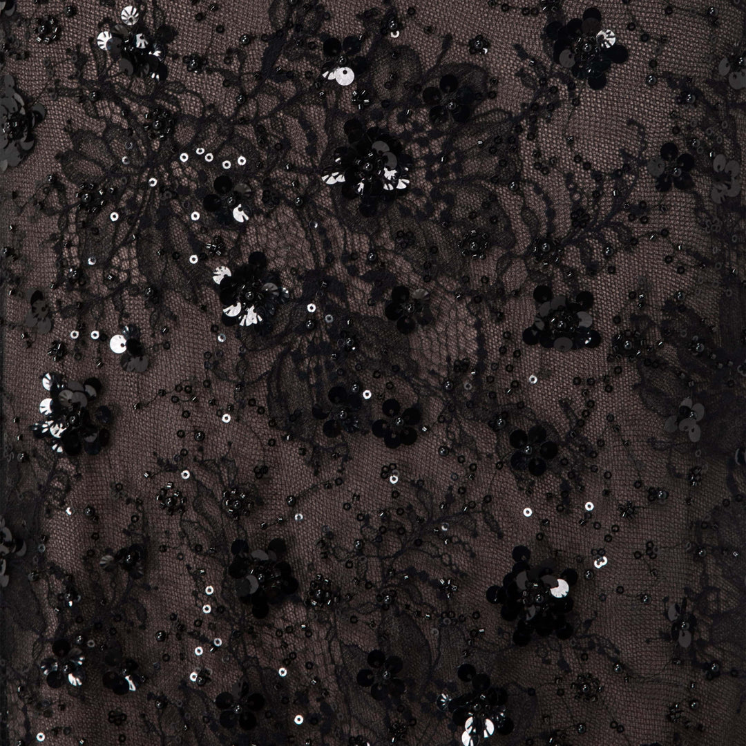 Straight Cut Embroidered Lace Dress