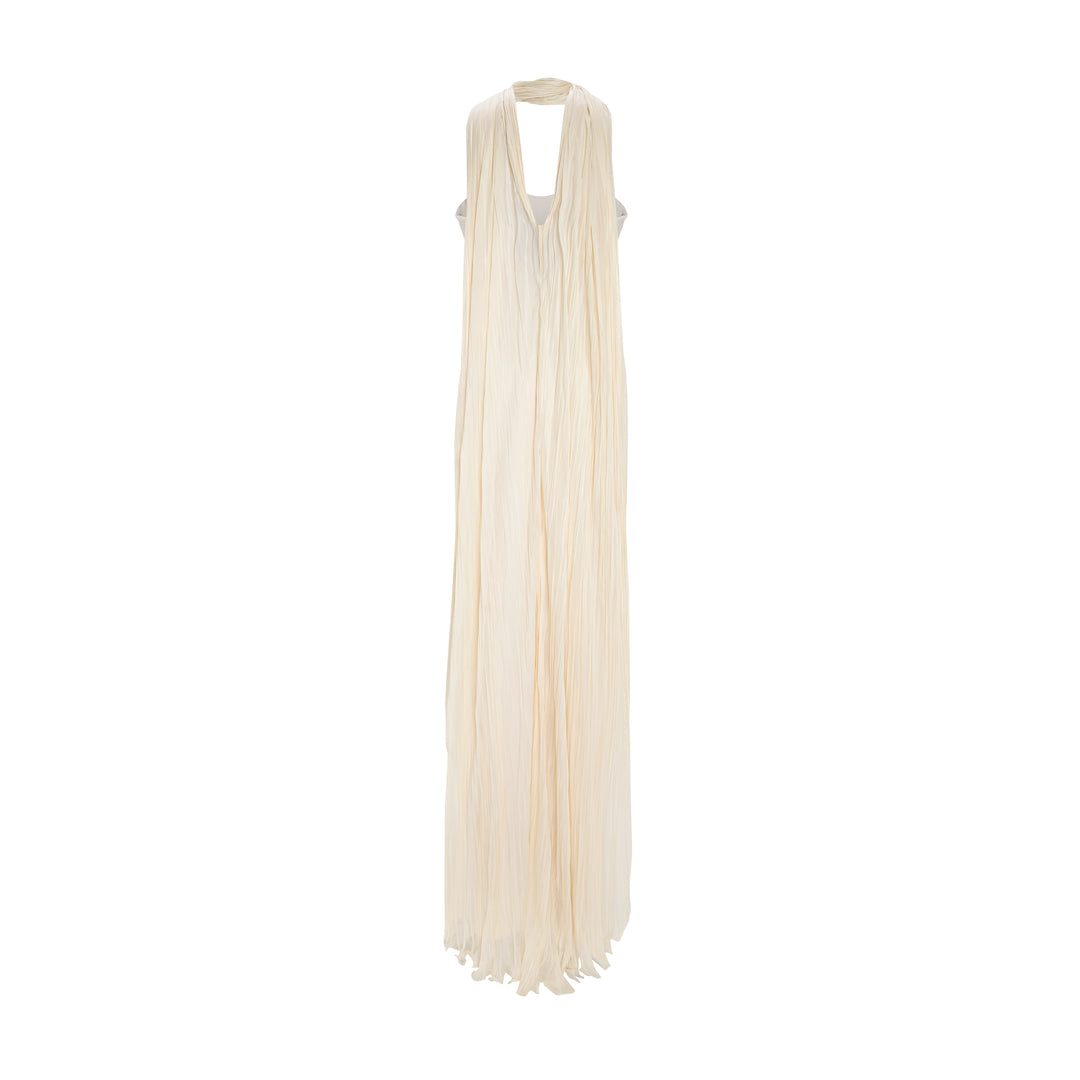 Chiffon Scarf Crepe Maxi Dress Butter_Yellow / 44 Chiffon Scarf Crepe Maxi Dress Butter_Yellow / 44