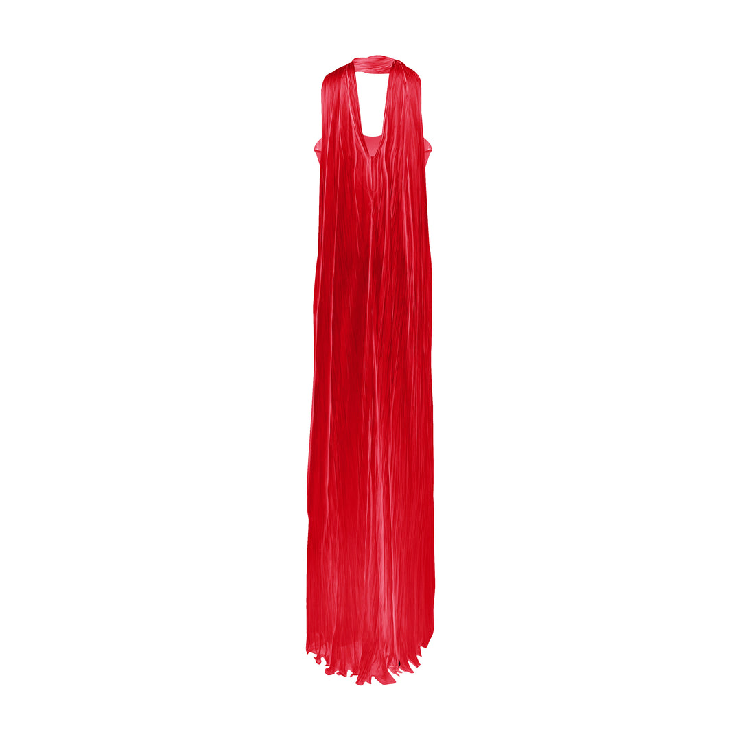 Chiffon Scarf Crepe Maxi Dress