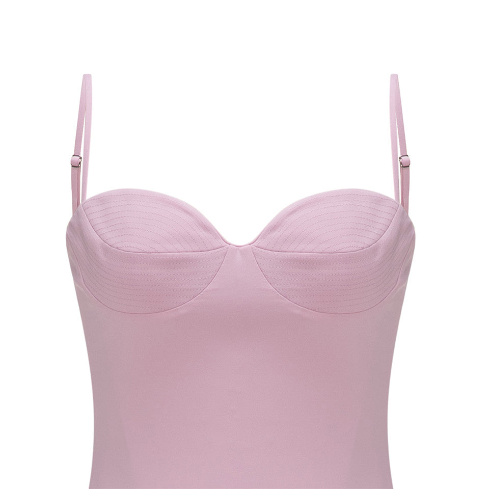 CREPE DRESS WITH DETAILED BUST