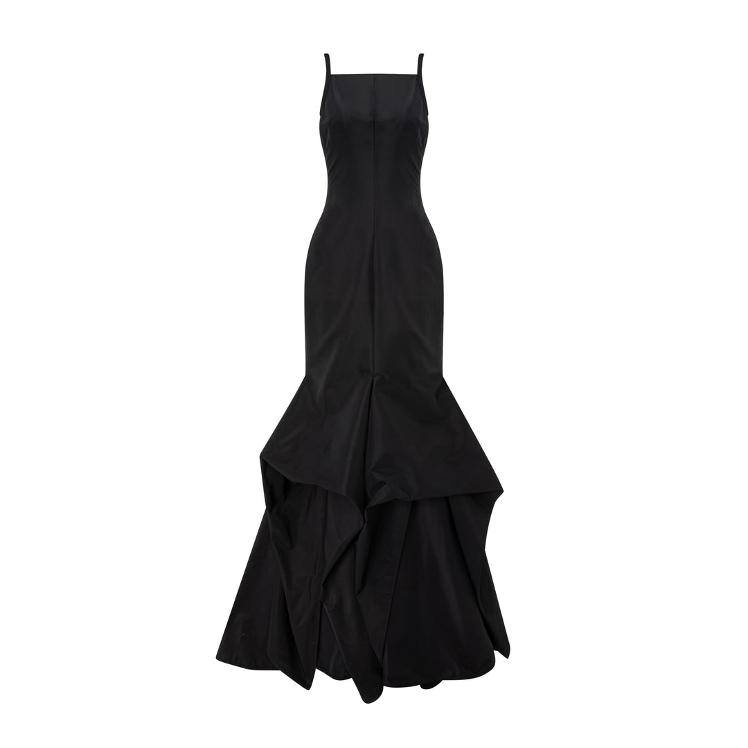 Fish-Cut Taffeta Dress