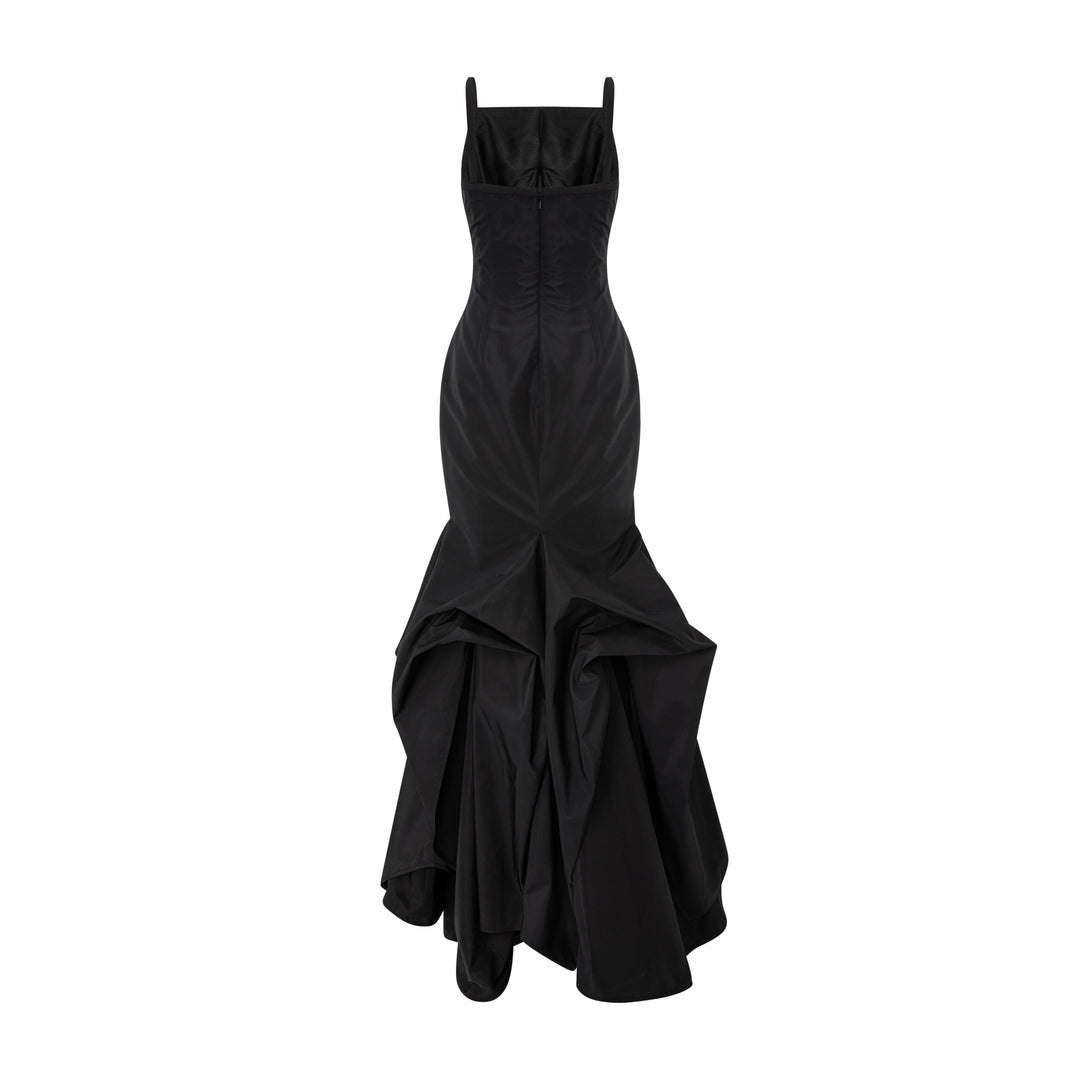 Fish-Cut Taffeta Dress
