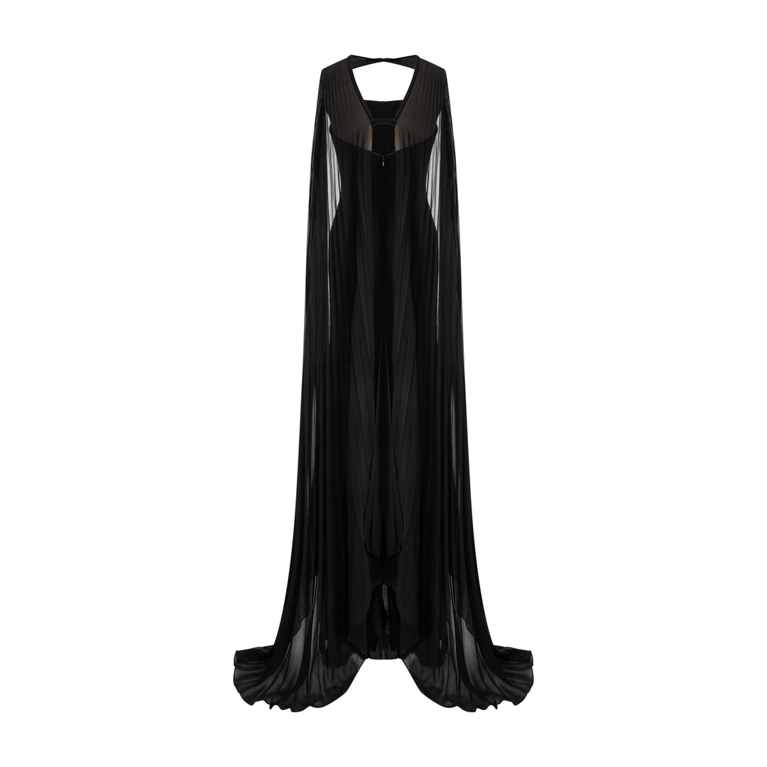 Pleated Chiffon Cape