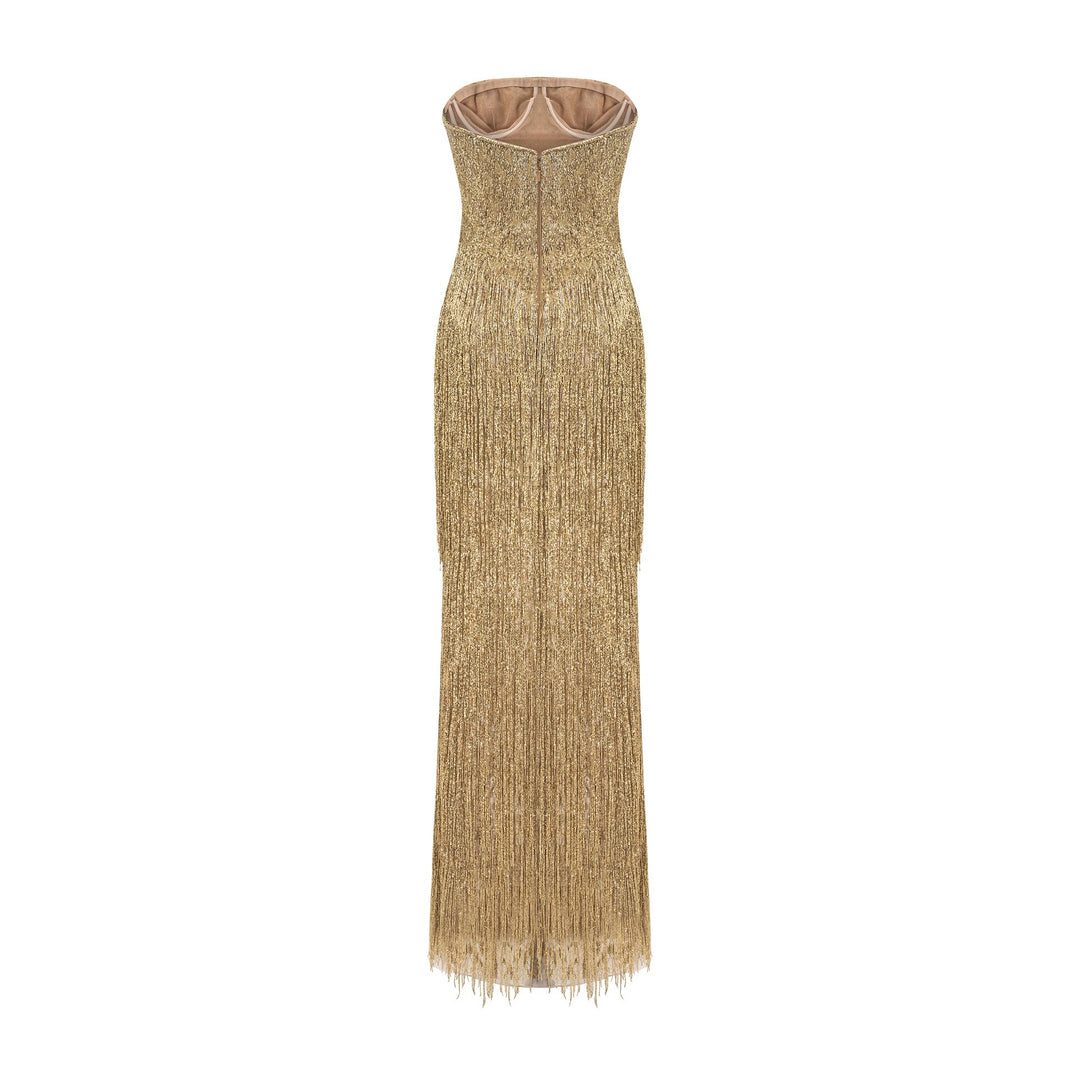 Strapless Embroidered Dress