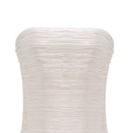 Load image into Gallery viewer, STRAPLESS SILK ROSEYA PLEATED DRESS
