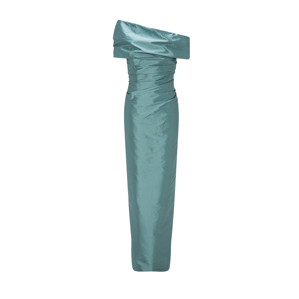 OFF SHOULDER Taffeta DRAPED DRESS Teal / 34 / Taffeta OFF SHOULDER Taffeta DRAPED DRESS Teal / 34 / Taffeta